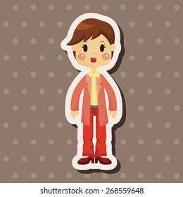 lady woman cartoon theme elements