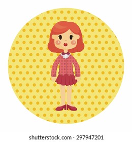 lady woman cartoon theme elements
