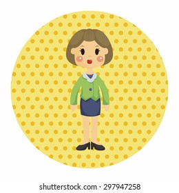 lady woman cartoon theme elements