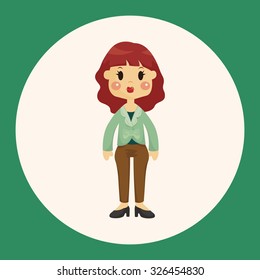 lady woman cartoon theme elements