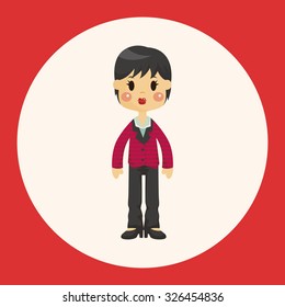 lady woman cartoon theme elements