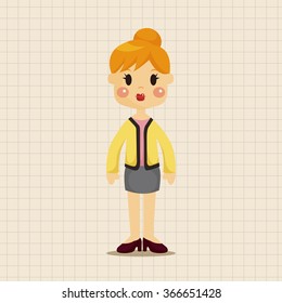 lady woman cartoon theme elements
