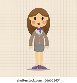 lady woman cartoon theme elements