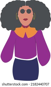 lady woman curly urban vector ilustration