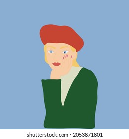 lady woman french person fashion portrait illustration