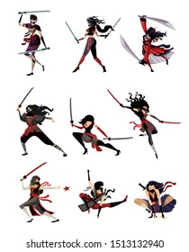 Lady Woman Ninja Armed With Sword Collection