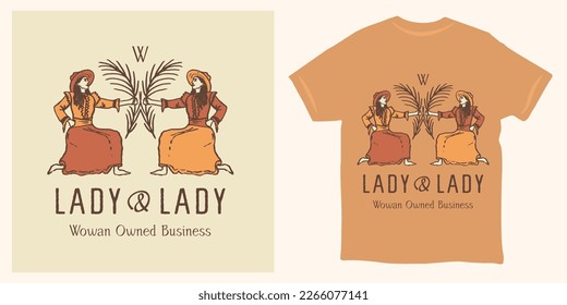 Lady Woman owned business logo soutwest boho design