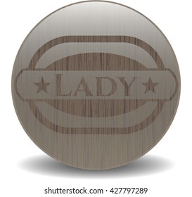 Lady wood icon or emblem
