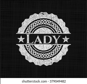 Lady auf einer Tafel geschrieben