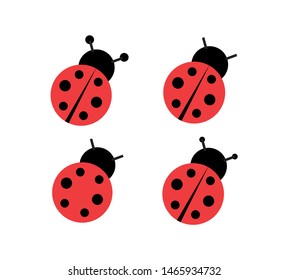 ladybird beetle flat design vectors