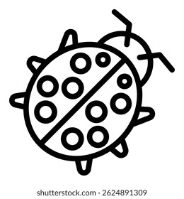 Ícone da biologia do passarinho. Contorno Ladybird ícone do vetor de biologia para web design isolado no fundo branco