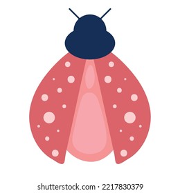 ladybird bug icon flat isolated