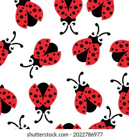 Ladybird, Bug Seamless Background Pattern