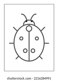 ladybird coloring page practice worksheet for preschoolers