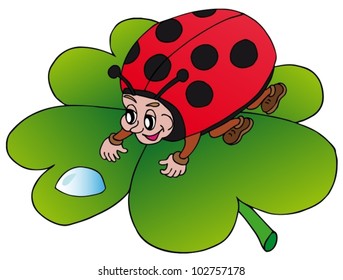 Ladybird and drop - vector illustration.