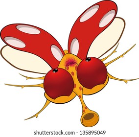 Ladybird from a fairy tale. Cartoon