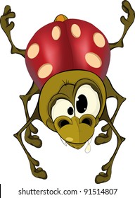 Ladybird from a fairy tale. Cartoon.