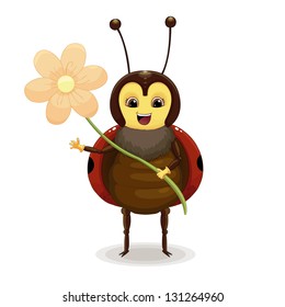 Ladybird with flower