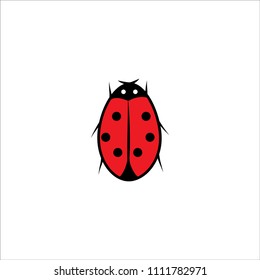 Ladybird icon. Illustration isolated ladybug. Cute colorful sign red insect symbol spring, summer, garden. Template for t shirt, apparel, card, poster, etc. Design element. Vector illustration