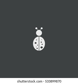 ladybird icon isolated on black background