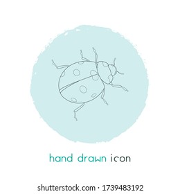 Ladybird icon line element. Vector illustration of ladybird icon line isolated on clean background for your web mobile app logo design.