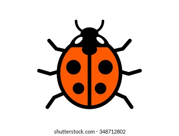 Ladybird icon on white background