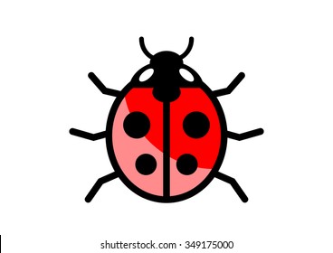 Ladybird icon on white background