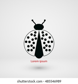 ladybird icon vector, flat design best vector icon