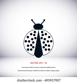 ladybird icon vector, flat design best vector icon