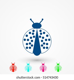 ladybird icon vector, flat design best vector icon