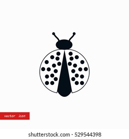 ladybird icon vector, flat design best vector icon
