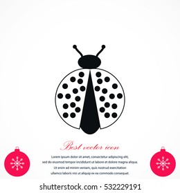 ladybird icon vector, flat design best vector icon
