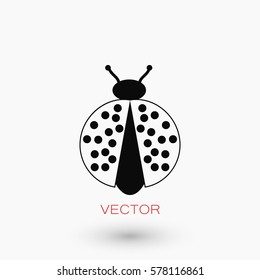 ladybird icon vector, flat design best vector icon