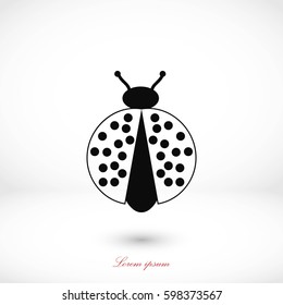 ladybird icon vector, flat design best vector icon