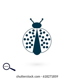 ladybird icon vector, flat design best vector icon