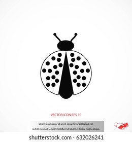 ladybird icon vector, flat design best vector icon