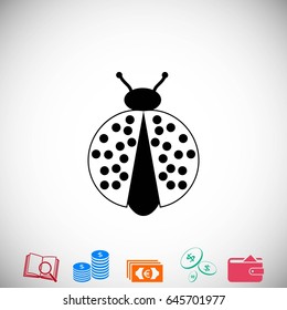 ladybird icon vector, flat design best vector icon