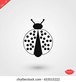 ladybird icon vector, flat design best vector icon