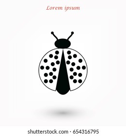 ladybird icon vector, flat design best vector icon