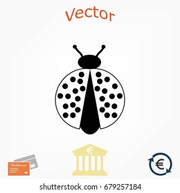 ladybird icon vector, flat design best vector icon