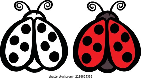 Ladybird or Ladybug Lady Bug Logo Design Collection as Illustration Vector