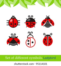 ladybird. ladybug. set of vector symbols