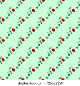 Ladybird and leaf seamless pattern. Fashion graphic background design. Modern stylish abstract texture. Colorful template for prints, textiles, wrapping, wallpaper, website. Vector illustration