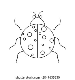 Ladybird line art. Ladybird diagram for children coloring book.
