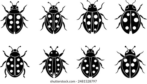 Ladybird logo icons vector illustration
