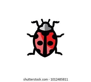 Ladybird logo template. Insect ladybug vector design. Bug lady-beetle illustration