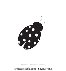 Ladybird on background. Vector illustration.