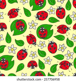 Ladybird seamless pattern