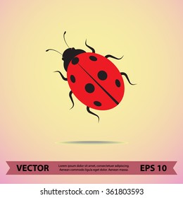 Ladybird sign icons, vector illustration. Flat design style 