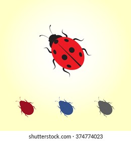 Ladybird sign icons, vector illustration. Flat design style 